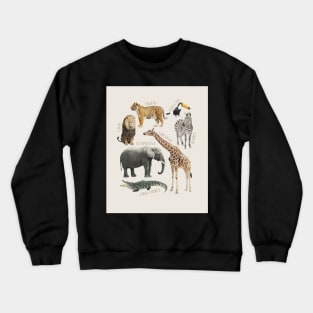 Safari animals kids room art print Crewneck Sweatshirt